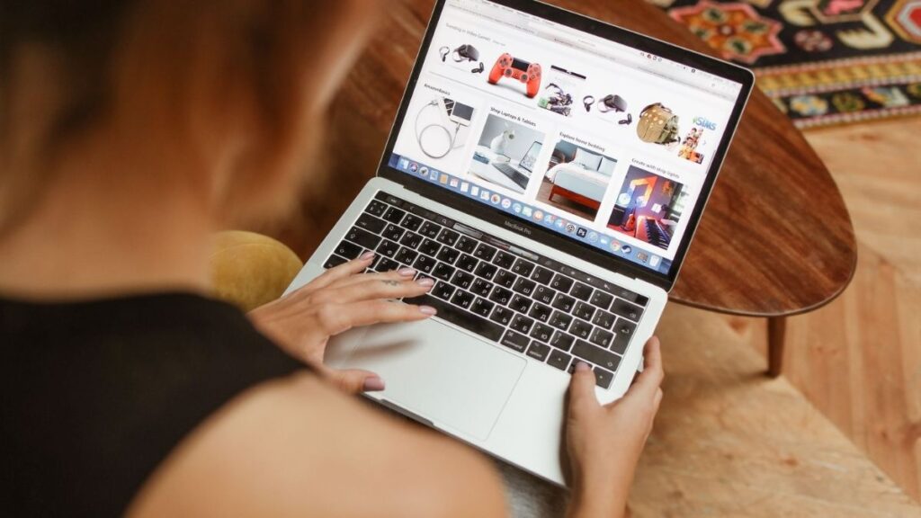 Customer browsing products with Ecommerce Inventory Management supporting online sales