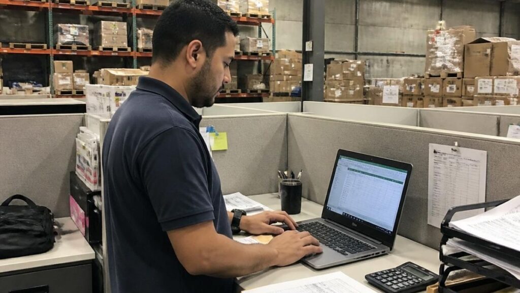 Payroll and bookkeeping services in a warehouse