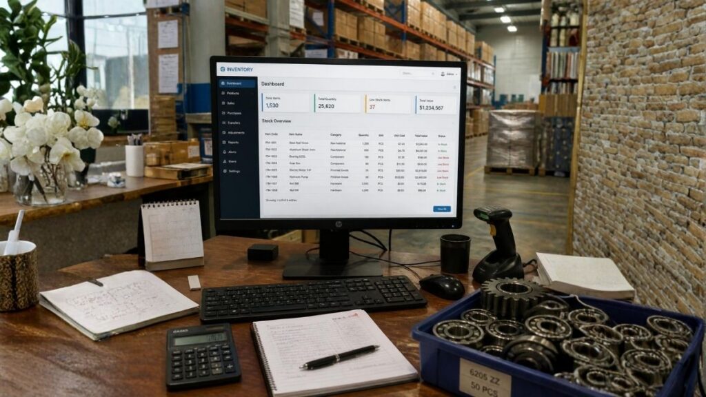 Manufacturing inventory management system dashboard