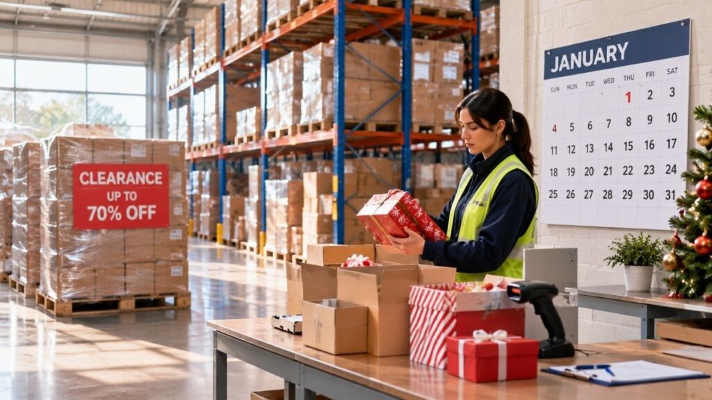 Clearing leftover holiday inventory in January