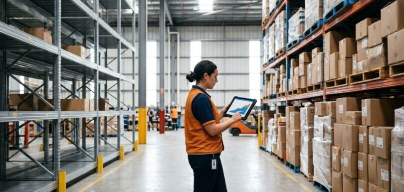 Holiday Inventory Forecasting in 5 Proven Steps to Stop Stockouts and Overstock 1 Warehouse employee tracking inventory on a tablet
