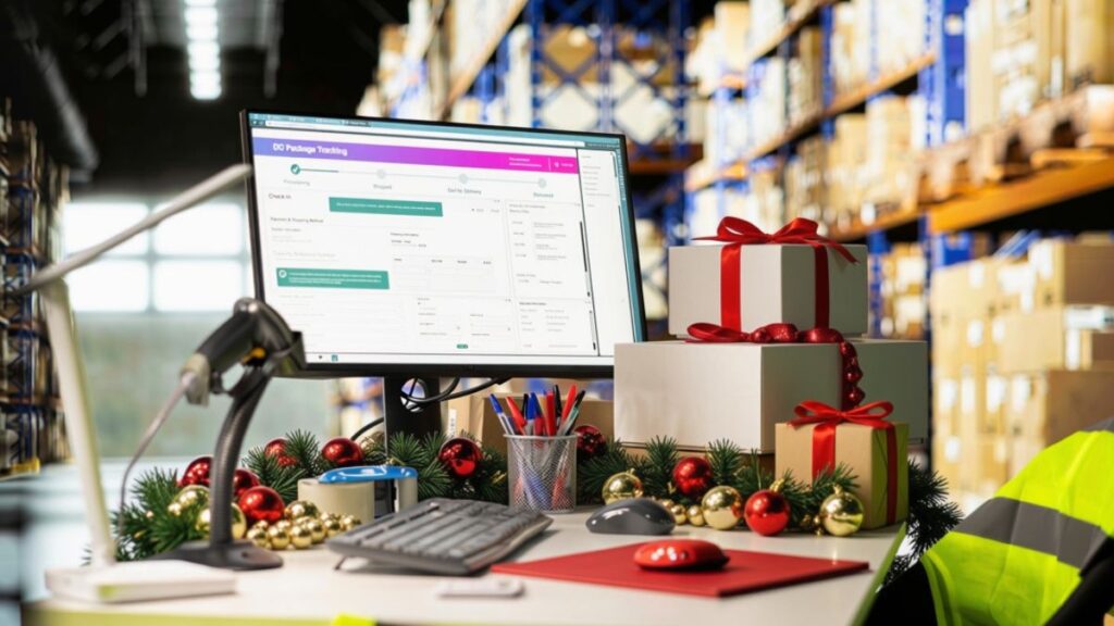 Christmas inventory management system in a warehouse