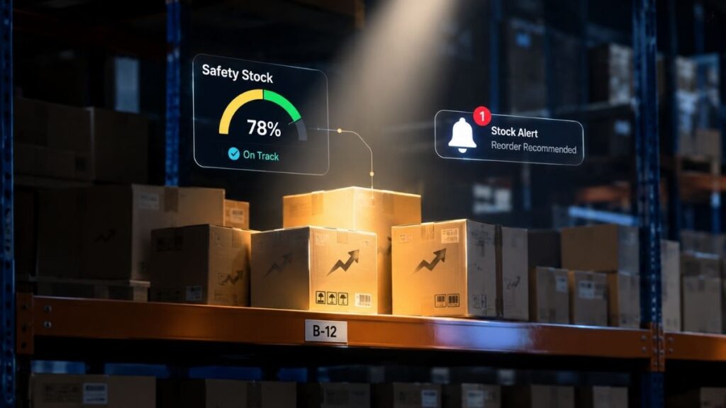 Safety stock levels and automated reorder alerts