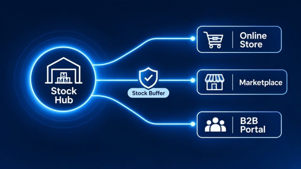 Inventory syncing across online stores, marketplaces and B2B portals