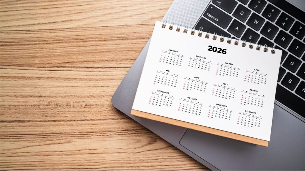 2026 calendar for Christmas inventory planning