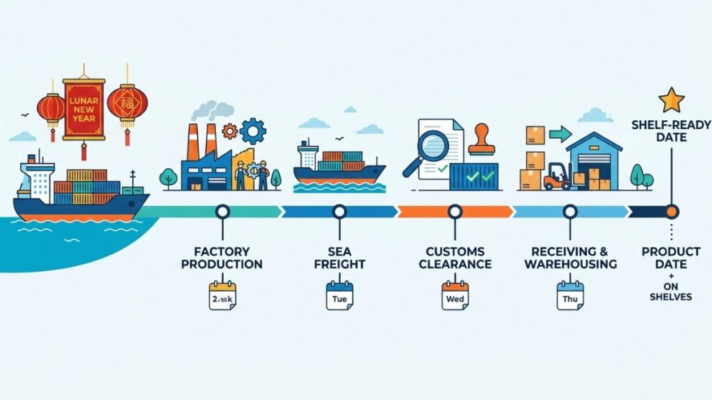 Holiday inventory supply chain timeline